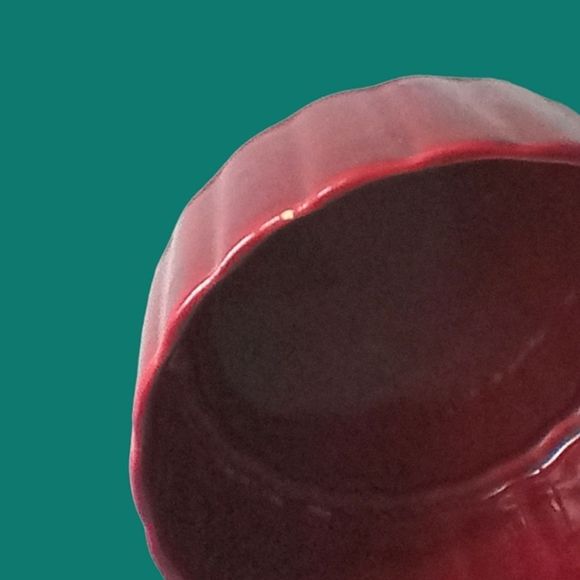 Vintage Valley Vista California Pottery Red with White Rose Trinket Box #101 - Picture 7 of 7